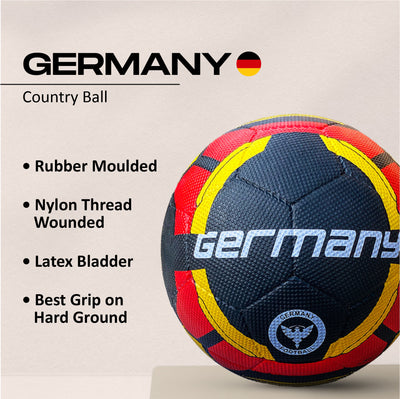 Germany Rubber Moulded Football - Size: 5 (Pack of 1 | Red | Black)