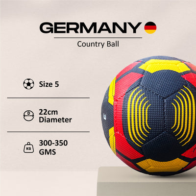 Germany Rubber Moulded Football - Size: 5 (Pack of 1 | Red | Black)