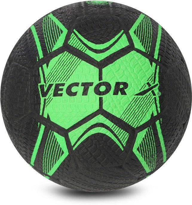 Street Soccer Rubber Moulded Football - Size: 5 (Pack of 1 | Green | Black)