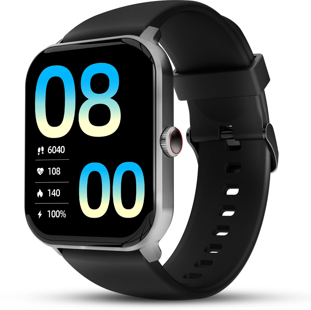 Marv Neo 1.85'' HD Display with 550 Nits Brightness with Bluetooth Calling Smartwatch (Black Strap | Free Size)
