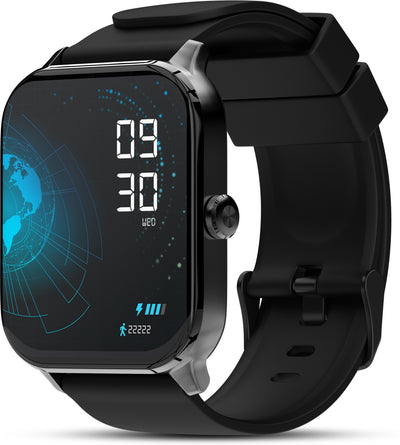 Marv 1.85" HD Screen Ultra Thin Bezel One-Tap BT 5.3 Calling AI Voice Assistant Smartwatch (Black Strap | Free Size)