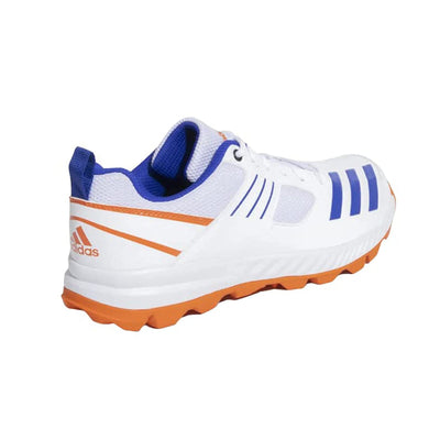 Men's Crihase 23 Cricket Shoe (Cloud White/Lucid Blue/Semi Impact Orange)