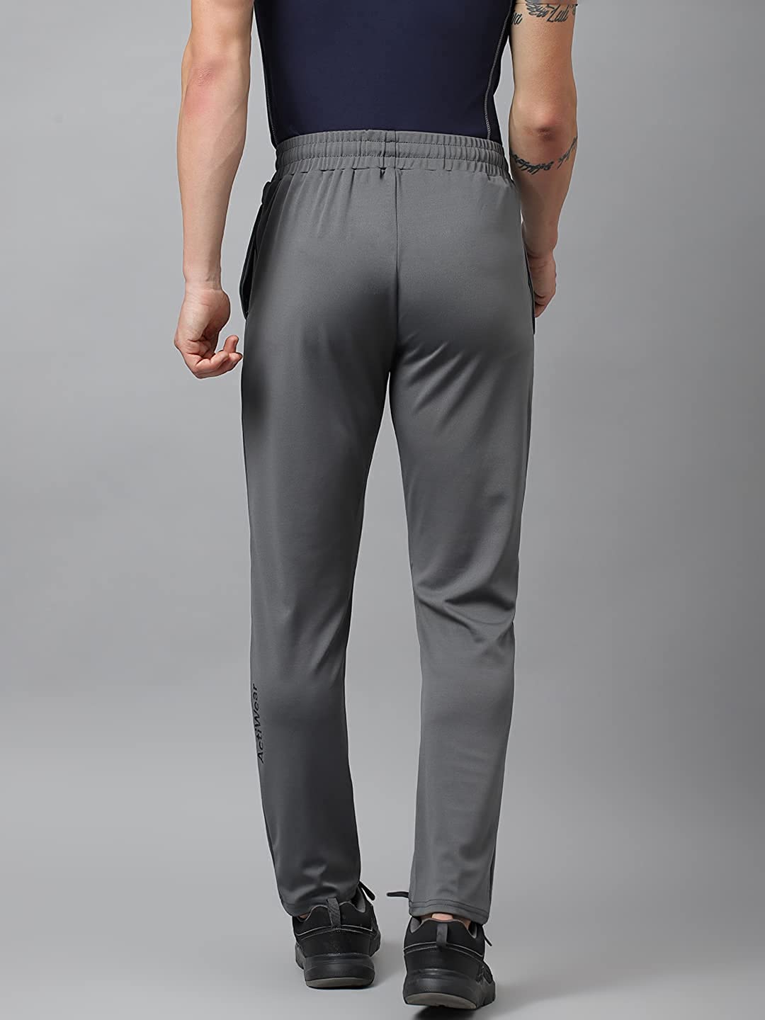 Men’s Slim Fit Polyester Track Pants (Lava Grey)