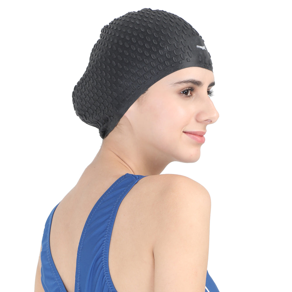 Magfit Unisex Swimming Bubble Cap (Black)