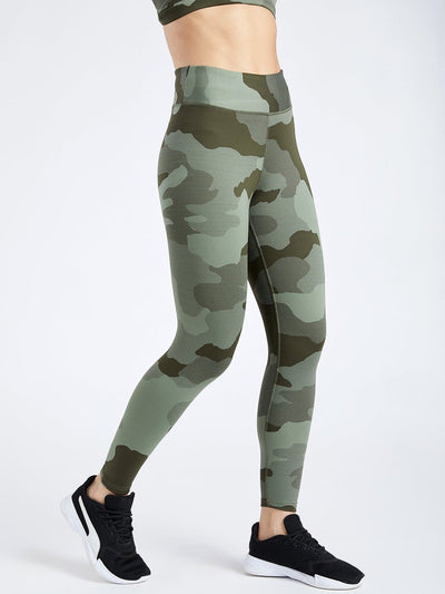 Creeluxe Camo Jacquard Olive Full Length Leggings