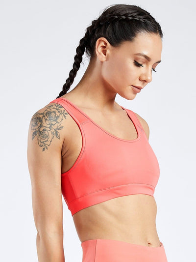 Creeluxe Power Me Coral Sports Bra