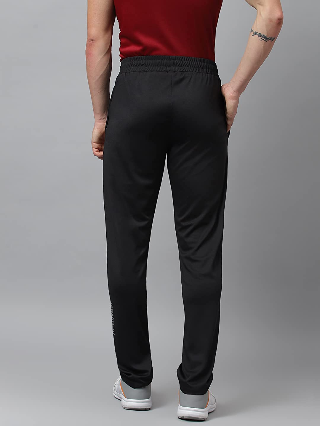 Men’s Slim Fit Polyester Track Pants (Midnight Black)
