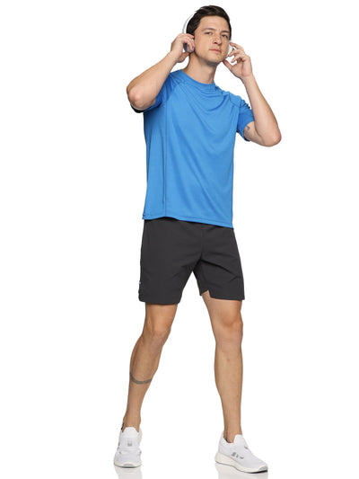 Men's Breathable Raglan sleeves Training T-shirt (Blue)