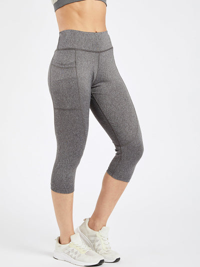 Creeluxe Fierce Grey Pocket Capri Leggings