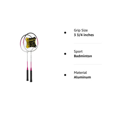 Cb85 Strung Badminton Racquet Pink & Silver (Pack Of: 2 | 190 G) | Aluminum