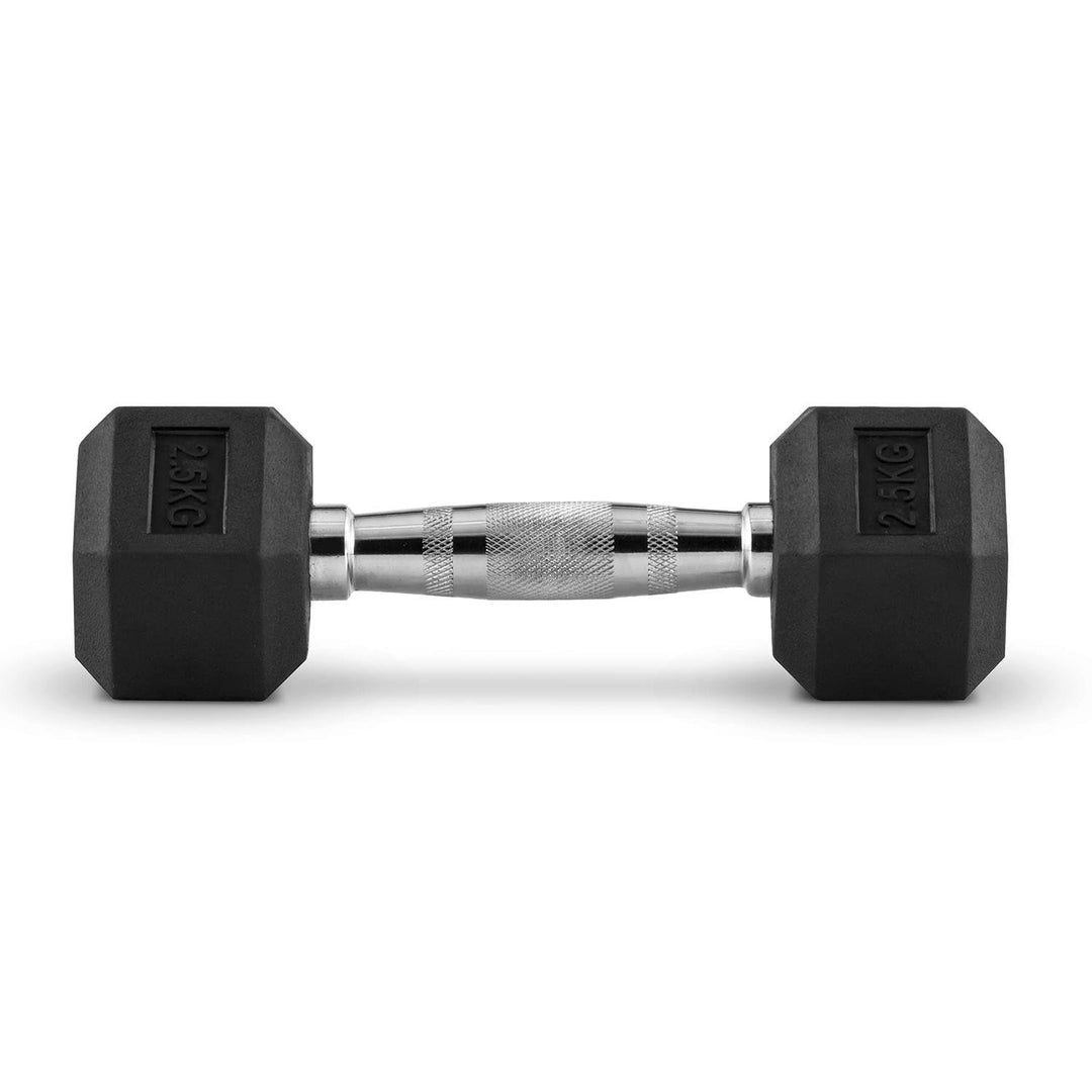 Hex Dumbbell for Home Gym use| Fitness gear |Gym Exercise| Workout Essentials | Gym Dumbbell | Dumbbell Weight for Men & Women | Home Workouts-Fitness | 2.5 kg dumbbell x 1 | Black