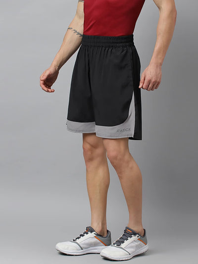 Men's Regular Fit Polyester Shorts (Stylish Black)