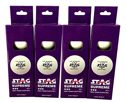 High Performance 3 Star Supreme Table Tennis (T.T) Balls| Advanced 40+mm Ping Pong Balls for Training | Tournaments and Recreational Play| Durable for Indoor/Outdoor Game - White(Pack of 12)