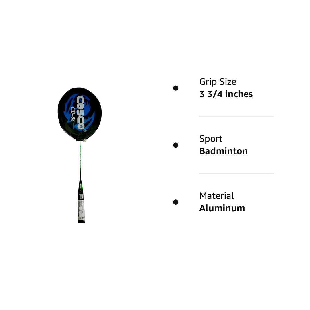 Aluminum Badminton Racquet (Cb 88 | Green And Silver | 0.0896 G)