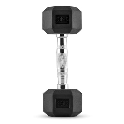Hex Dumbbell for Home Gym use| Fitness gear |Gym Exercise| Workout Essentials | Gym Dumbbell | Dumbbell Weight for Men & Women | Home Workouts-Fitness | 2.5 kg dumbbell x 1 | Black