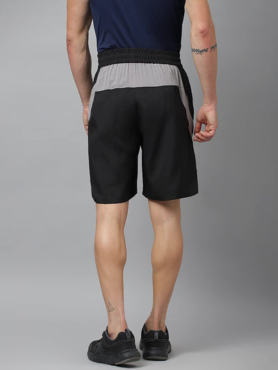 Men's Regular Fit Polyester Shorts (Trendy Black)