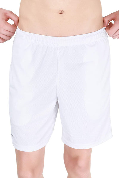 HBS-1090 Polyester Badminton Shorts for Mens | Size - Medium | Colour - White