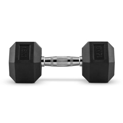 Hex Dumbbell for Home Gym use| Fitness gear |Gym Exercise| Workout Essentials | Gym Dumbbell | Dumbbell Weight for Men & Women | Home Workouts-Fitness | 15 kg dumbbell x 1 | Black