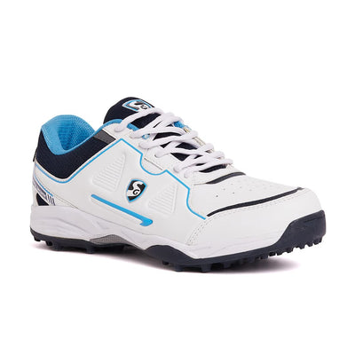 Cricket Rubber Stud Club 5 0 White/Navy/Teal