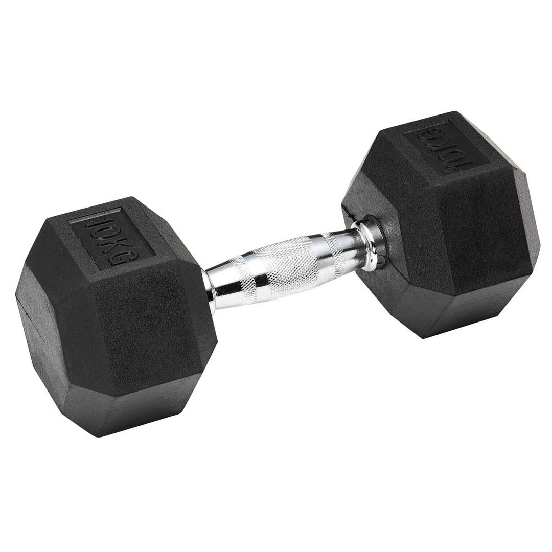 Hex Dumbbell for Home Gym use| Fitness gear |Gym Exercise| Workout Essentials | Gym Dumbbell | Dumbbell Weight for Men & Women | Home Workouts-Fitness | 10 kg dumbbell x 1 | Black