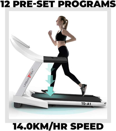 Urban Trek TD-A1 4.0HP Peak Pre-Installed Motorized Treadmill with Android and iOS App | black