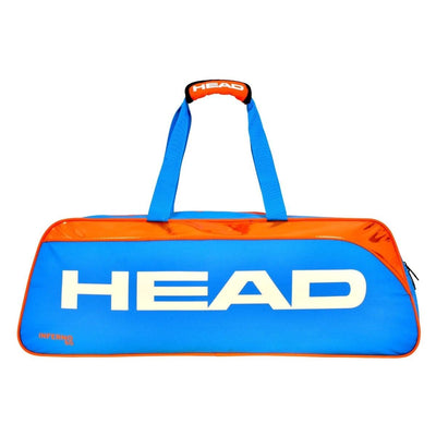 INFERNO 50 Economical Badminton Kit Bag (Compartment: Single | Capacity: 3 Racquets | Colour: Blue/ Orange)