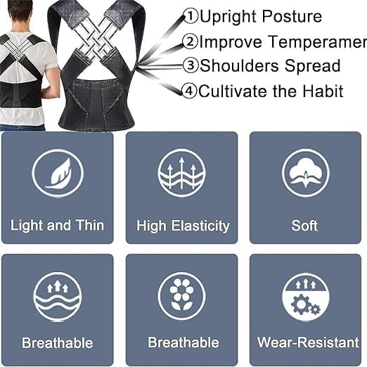 Posture Corrector for Men and Women |  Back Brace Posture Corrector |  Adjustable Back Posture Belt |  Back Straightener |  Back Brace Posture Corrector for Shoulder |  Back & Spine Paines Relief