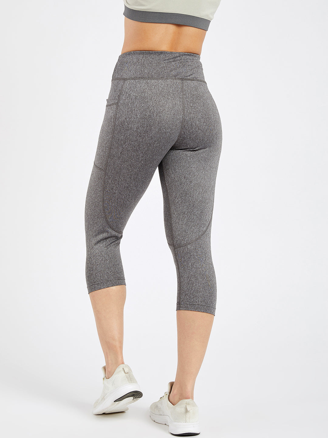 Creeluxe Fierce Grey Pocket Capri Leggings