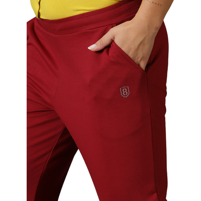 Women's Digital Print Solid Training Track Pants with Drawstring waist & Pockets.