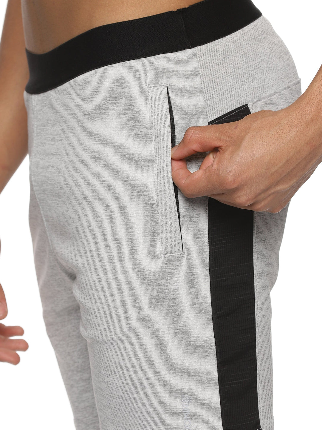 Men's Cut And Sew Training Shorts With Elastic Waist Band & Zipper Pockets (Grey)
