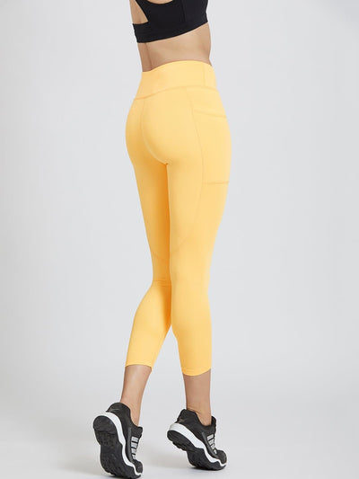 Maxtreme Power me Saffron Yellow Ankle Pockets Leggings