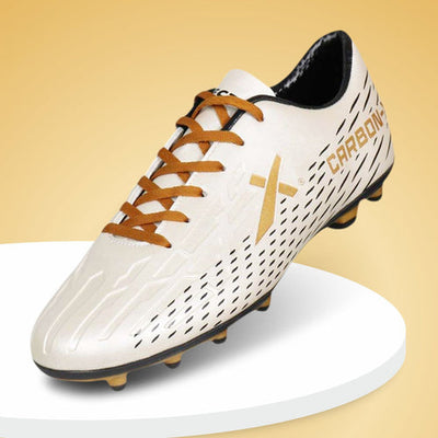 Carbon-X Football Shoes For Men (White | Gold)