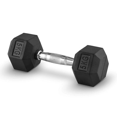 Hex Dumbbell for Home Gym use| Fitness gear |Gym Exercise| Workout Essentials | Gym Dumbbell | Dumbbell Weight for Men & Women | Home Workouts-Fitness | 5 kg dumbbell x 1 | Black
