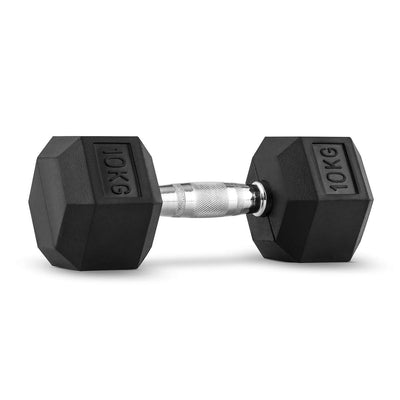 Hex Dumbbell for Home Gym use| Fitness gear |Gym Exercise| Workout Essentials | Gym Dumbbell | Dumbbell Weight for Men & Women | Home Workouts-Fitness | 10 kg dumbbell x 1 | Black