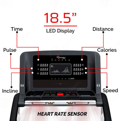 TA-C5 6.0HP Peak Premium Commercial AC Motorized Treadmill with LED Display | Automatic Incline - Black