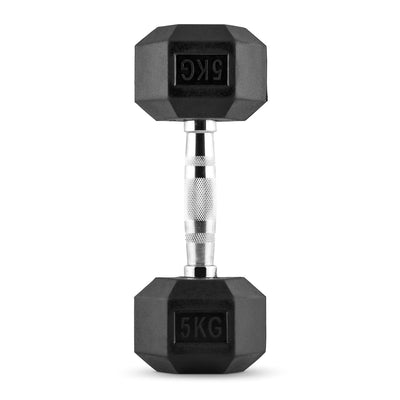 Hex Dumbbell for Home Gym use| Fitness gear |Gym Exercise| Workout Essentials | Gym Dumbbell | Dumbbell Weight for Men & Women | Home Workouts-Fitness | 5 kg dumbbell x 1 | Black