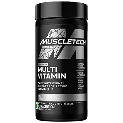 MuscleTech Platinum Multivitamin | Vitamin C | 18 Vitamins & Minerals (60 Tablets)
