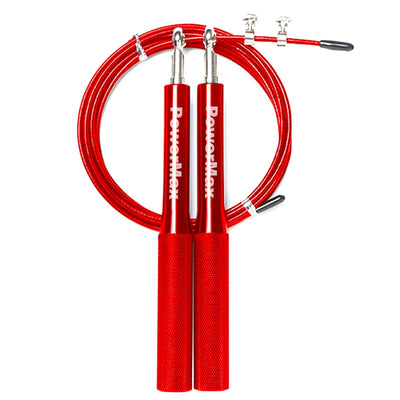 JA-3 Skipping Rope for Unisex Adults with Aluminium Handles | Screw-Free Self-locking Jump Rope for Training | Exercise | Weight Loss | Crossfit | Boxing and HIIT Workouts (Colour - Red)
