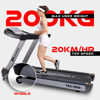 TAC-3000 4HP (6HP Peak) Motorized Treadmill with Free Installation Assistance | Commercial & Automatic Incline