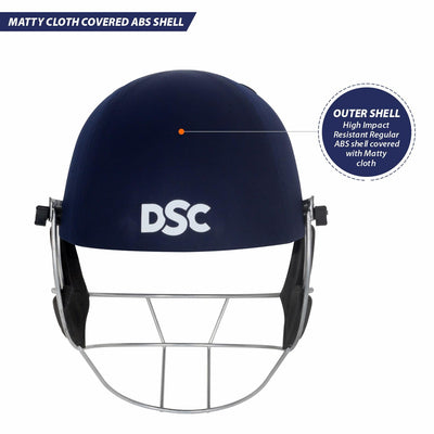 DEFENDER Cricket Helmet for Men & Boys (Adjustable Steel Grill | Back Support Strap | Light Weight | size:Large (Navy)