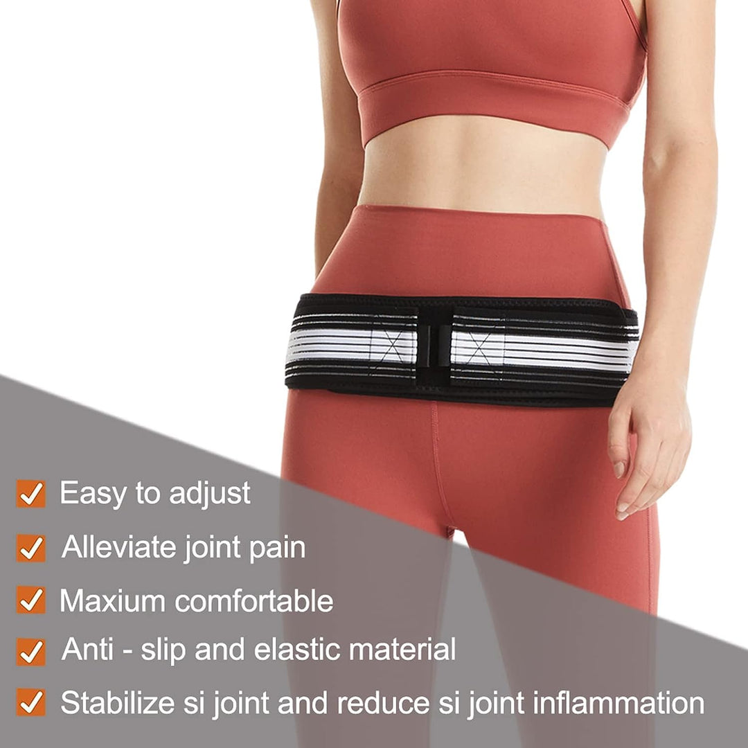 Sacroiliac SI Joint Hip Belt | Breathable Anti-Slip Pelvic - Pain Relief for Sciatica | Pelvis | Lumbar | Nerve and Leg Pain - (Freesize | 1Unit)