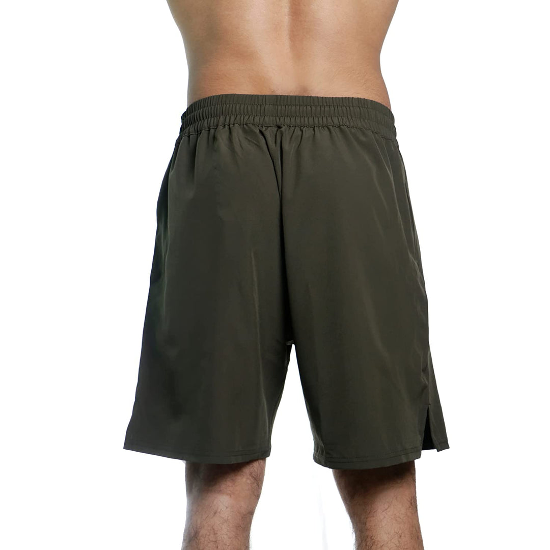 Men's Regular Fit Polyester Shorts (Olive Green)