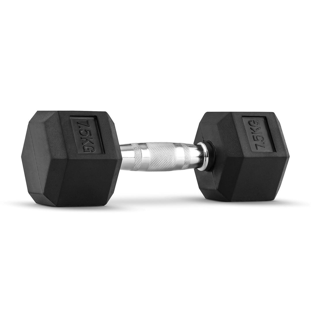 Hex Dumbbell for Home Gym use| Fitness gear |Gym Exercise| Workout Essentials | Gym Dumbbell | Dumbbell Weight for Men & Women | Home Workouts-Fitness | 7.5 kg dumbbell x 1 | Black
