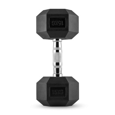 Hex Dumbbell for Home Gym use| Fitness gear |Gym Exercise| Workout Essentials | Gym Dumbbell | Dumbbell Weight for Men & Women | Home Workouts-Fitness | 15 kg dumbbell x 1 | Black