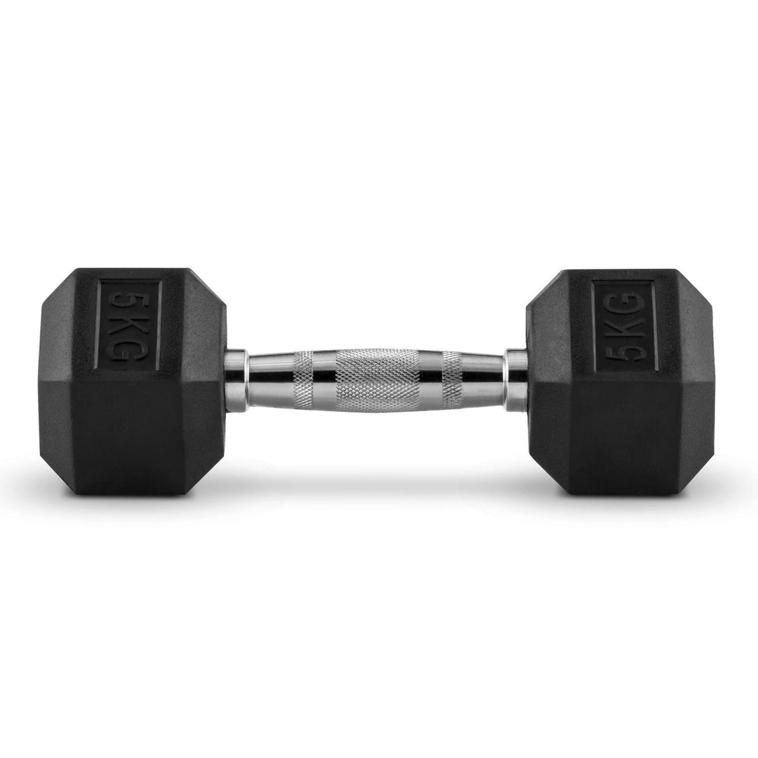 Hex Dumbbell for Home Gym use| Fitness gear |Gym Exercise| Workout Essentials | Gym Dumbbell | Dumbbell Weight for Men & Women | Home Workouts-Fitness | 5 kg dumbbell x 1 | Black