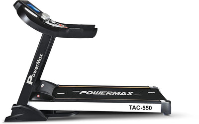 TAC-550 5HP AC Motor Semi-Commercial Motorized Treadmill Up to Max User Weight 150kg | 15 Level Auto Incline | MP3 & USB Input with 10.1-Inch Touch Screen Display and Auto Lubrication