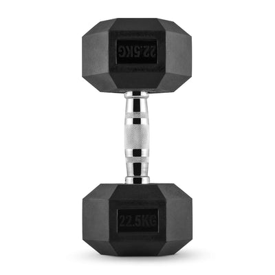 Hex Dumbbell for Home Gym use| Fitness gear |Gym Exercise| Workout Essentials | Gym Dumbbell | Dumbbell Weight for Men & Women | Home Workouts-Fitness | 22.5 kg dumbbell x 1 | Black
