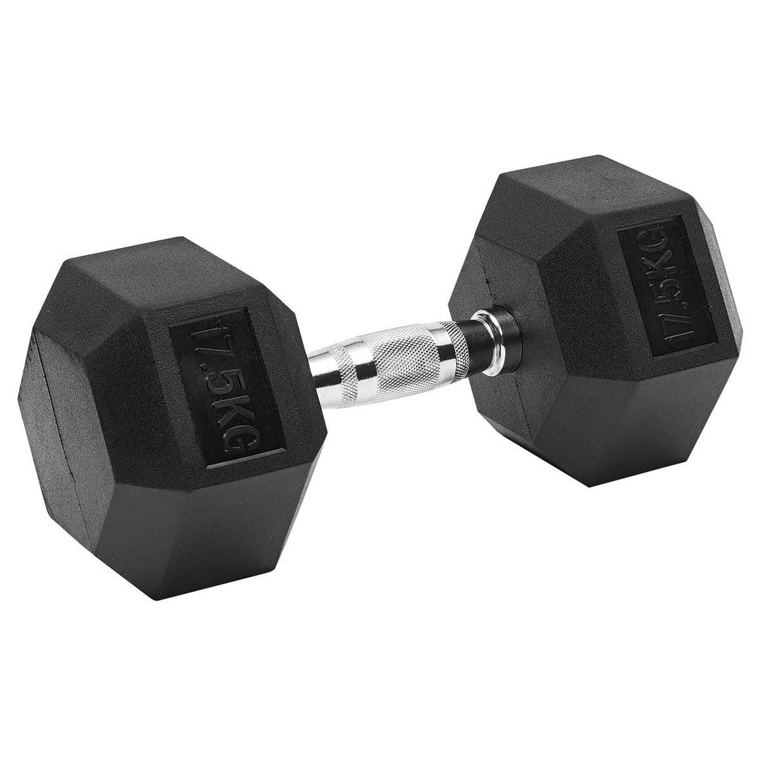 Hex Dumbbell for Home Gym use| Fitness gear |Gym Exercise| Workout Essentials | Gym Dumbbell | Dumbbell Weight for Men & Women | Home Workouts-Fitness | 17.5 kg dumbbell x 1 | Black