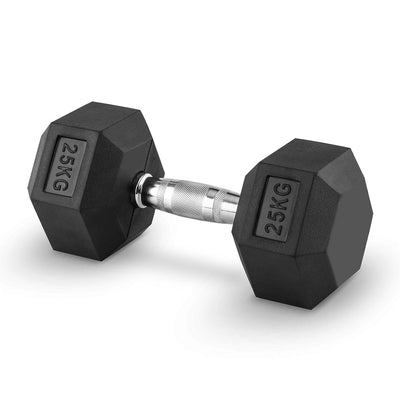 Hex Dumbbell for Home Gym use| Fitness gear |Gym Exercise| Workout Essentials | Gym Dumbbell | Dumbbell Weight for Men & Women | Home Workouts-Fitness | 25 kg dumbbell x 1 | Black