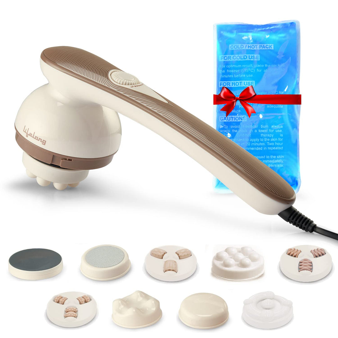 Electric Handheld Full Body Pain Relief Massager (Brown)